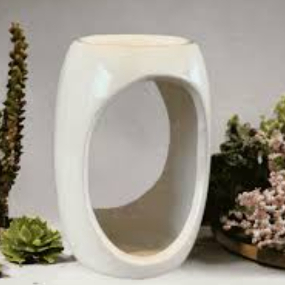 New White Ceramic TeaLight Candle Essential oil Burner